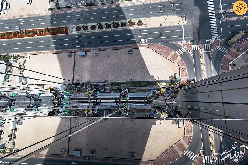 (تصاویر) «مردان عنکبوتی» شیشه پاککن آسمان خراشهای قطر